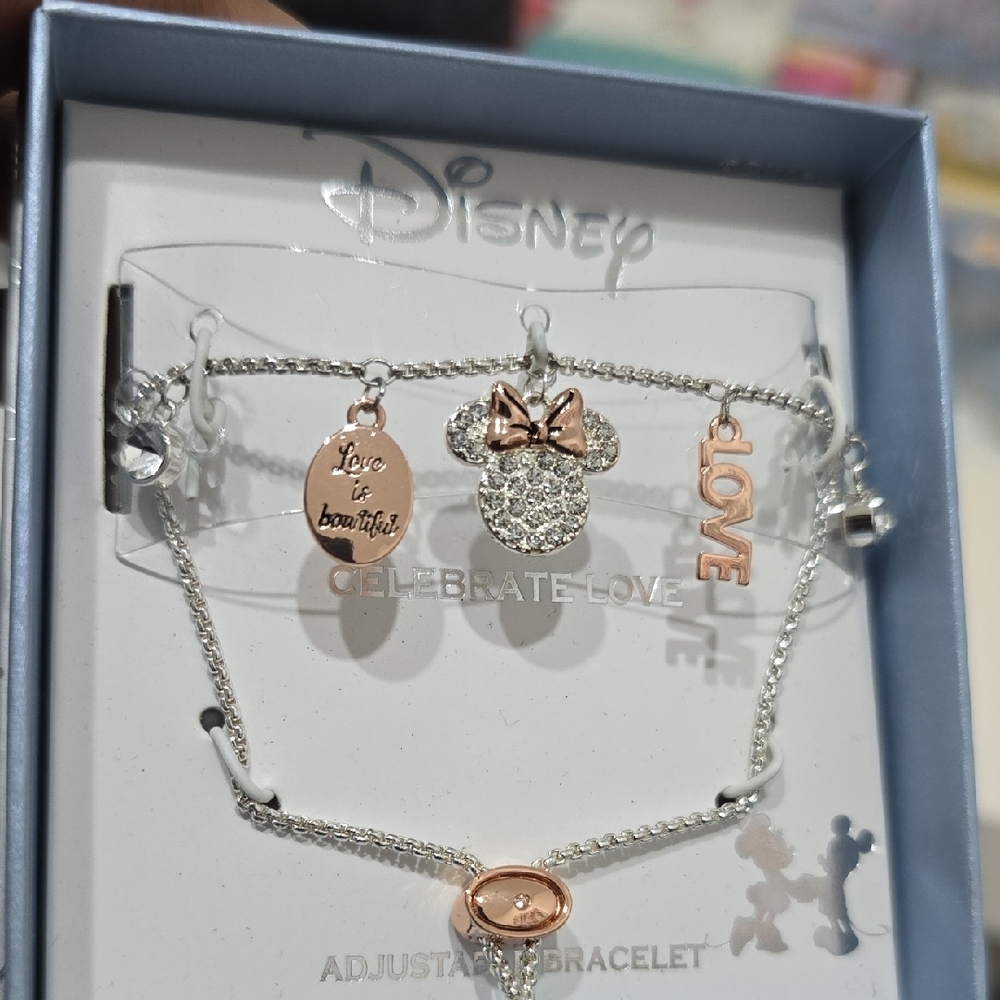 Disney Silver and Rose Gold Charm Bracelet - Celebrating Love
